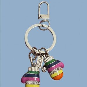 COACH Multicolor Mittens Keychain/Purse Charm